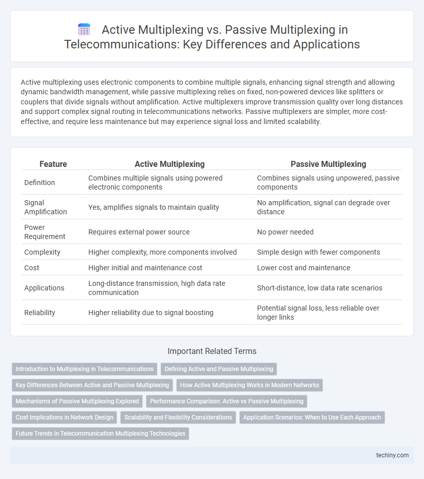 Active Multiplexing vs. Passive Multiplexing in Telecommunications: Key Differences and Applications