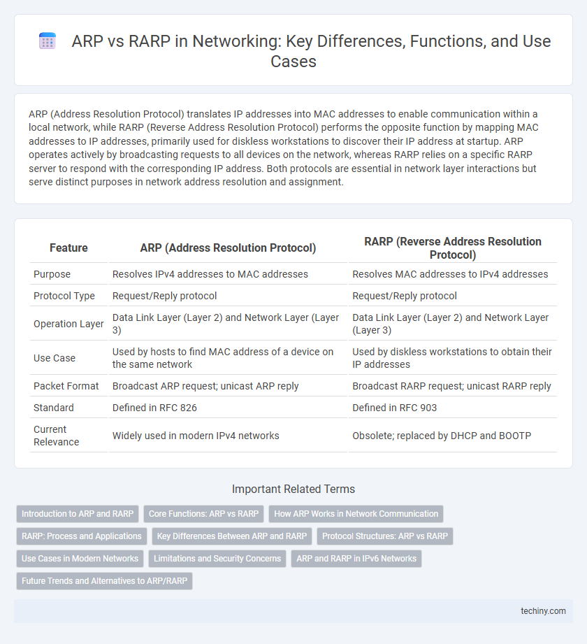 ARP vs RARP in Networking: Key Differences, Functions, and Use Cases