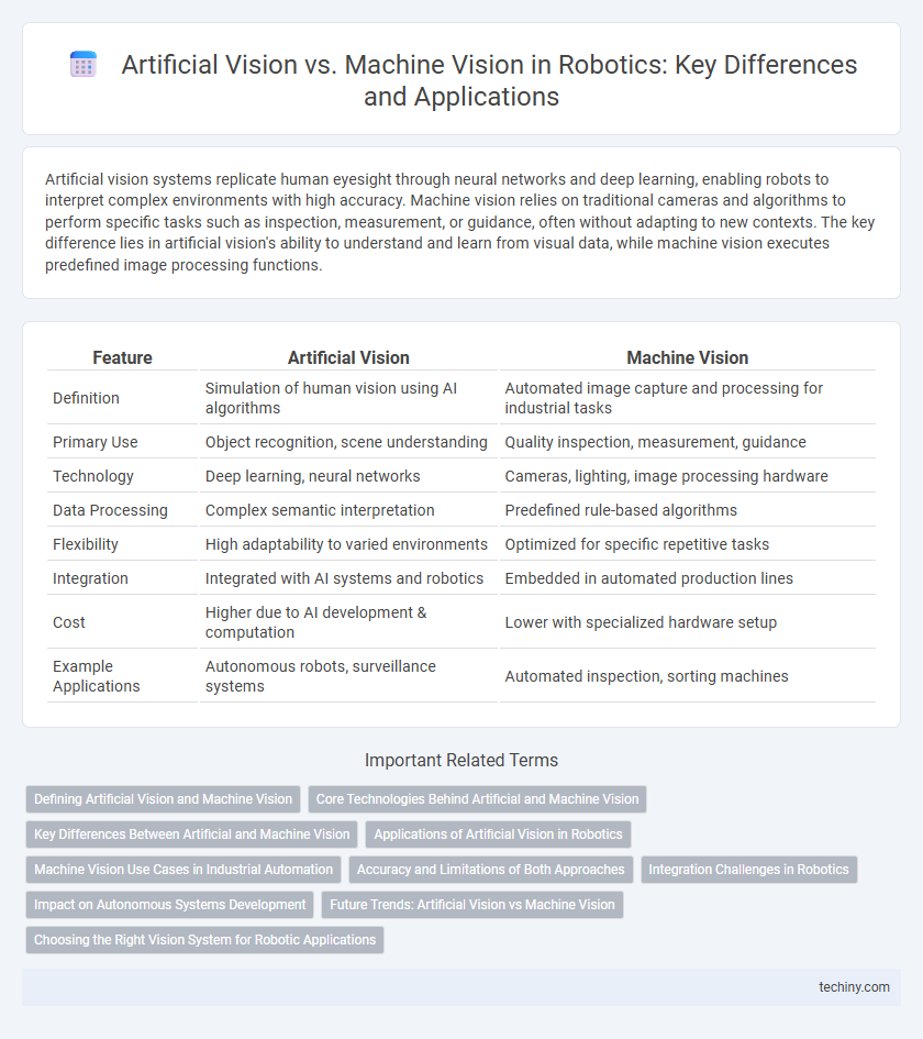 Artificial Vision vs. Machine Vision in Robotics: Key Differences and Applications