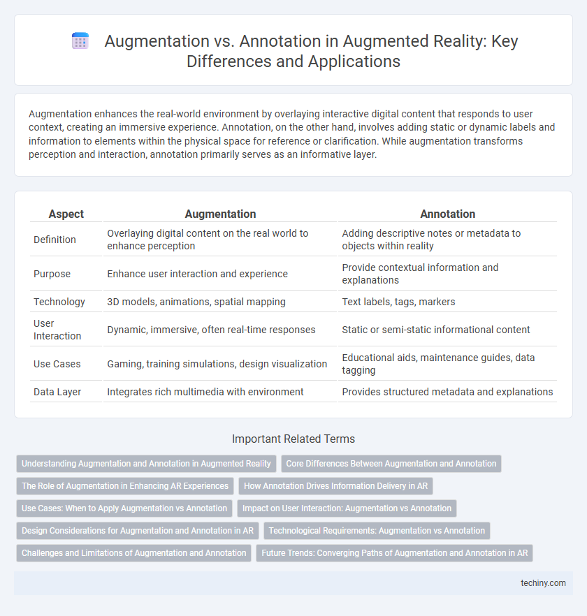 Augmentation vs. Annotation in Augmented Reality: Key Differences and Applications