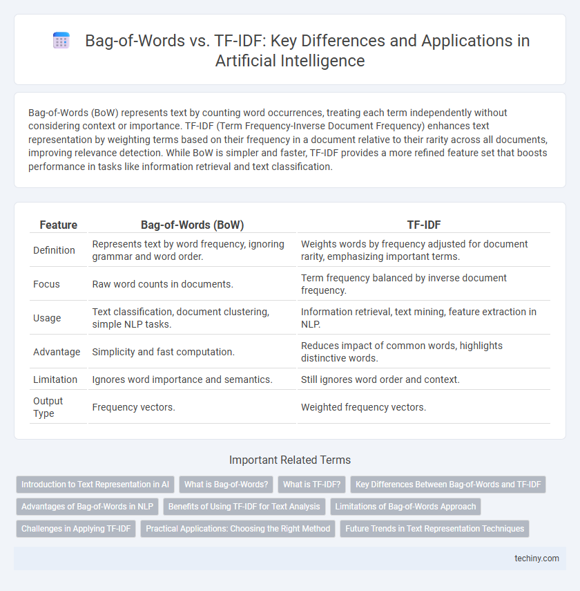Bag-of-Words vs. TF-IDF: Key Differences and Applications in Artificial Intelligence