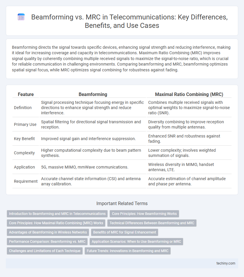 Beamforming vs. MRC in Telecommunications: Key Differences, Benefits, and Use Cases