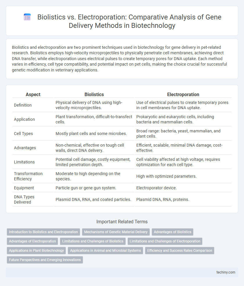 Biolistics vs. Electroporation: Comparative Analysis of Gene Delivery Methods in Biotechnology
