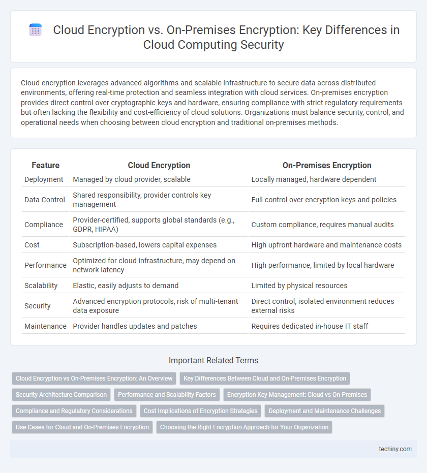Cloud Encryption vs. On-Premises Encryption: Key Differences in Cloud Computing Security