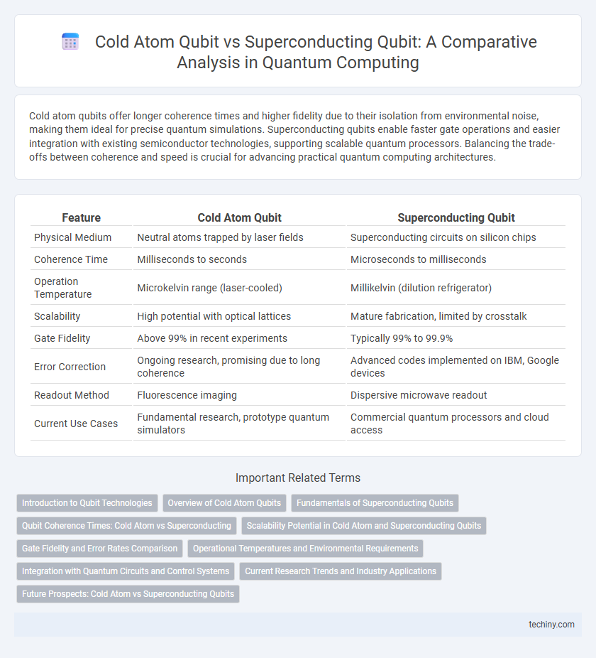Cold Atom Qubit vs Superconducting Qubit: A Comparative Analysis in Quantum Computing