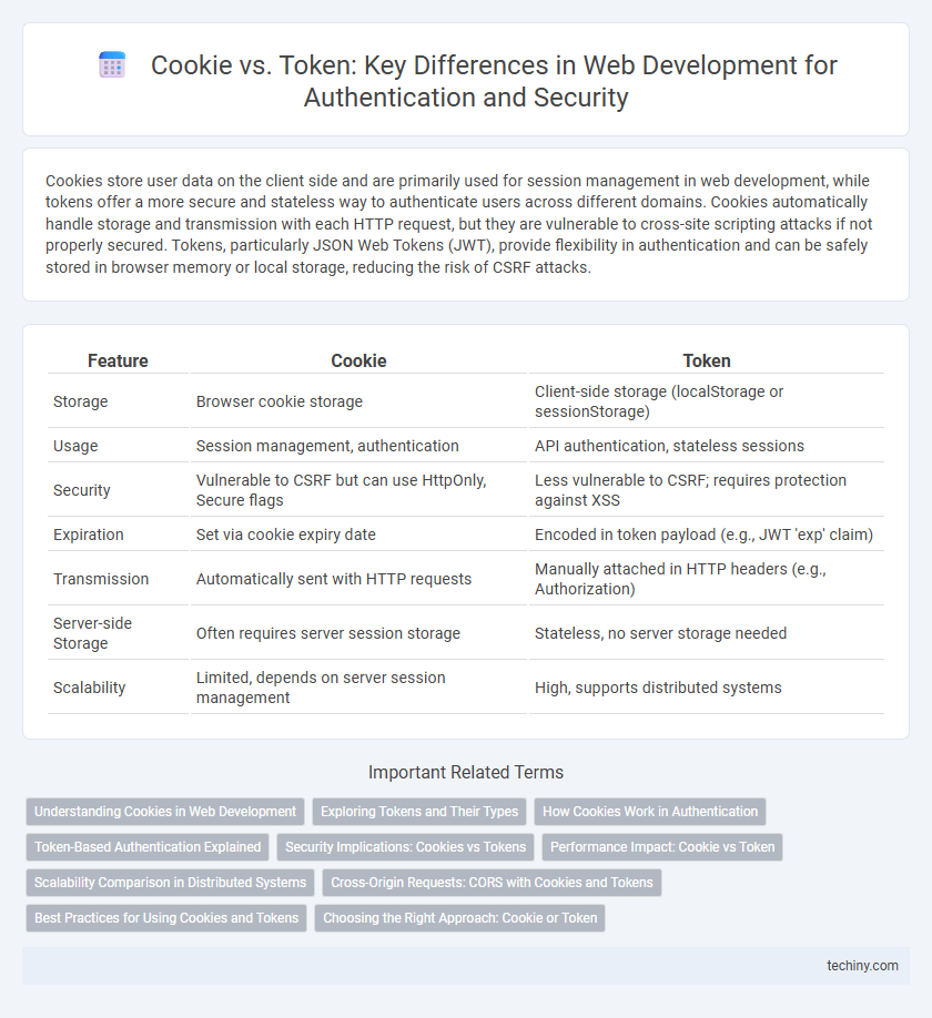 Cookie vs. Token: Key Differences in Web Development for Authentication and Security