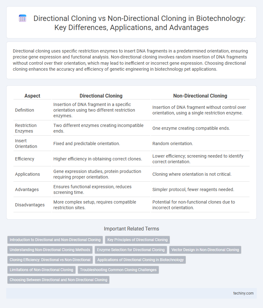 Directional Cloning vs Non-Directional Cloning in Biotechnology: Key Differences, Applications, and Advantages