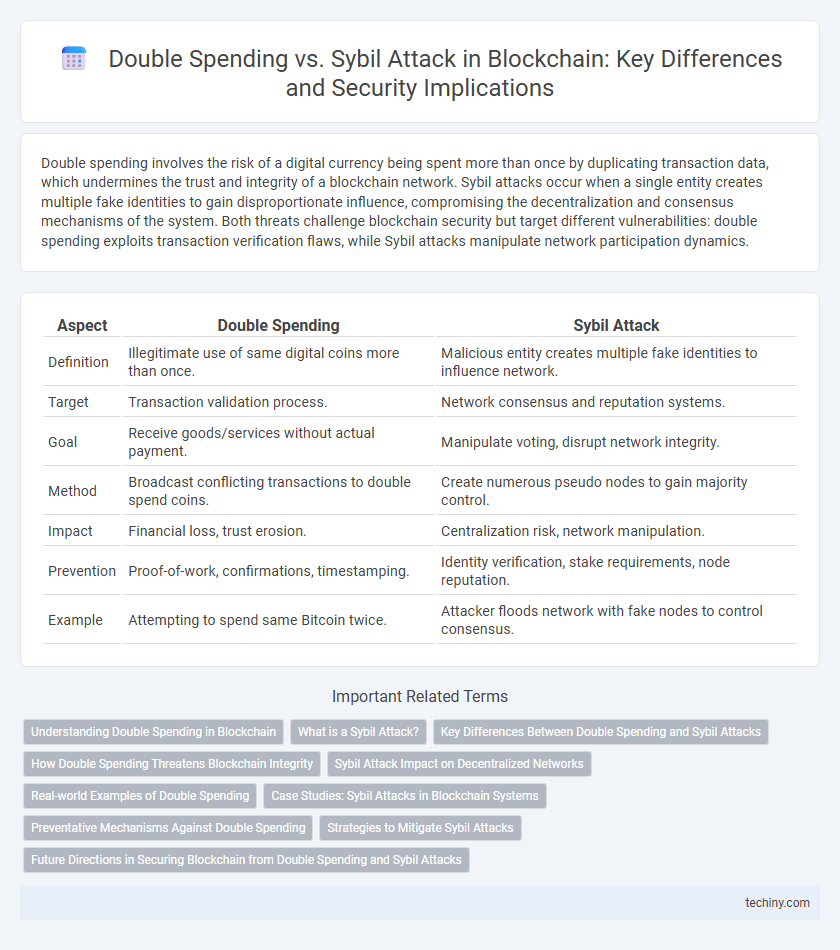 Double Spending vs. Sybil Attack in Blockchain: Key Differences and Security Implications
