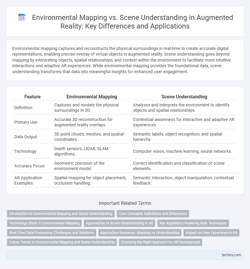 Environmental Mapping vs. Scene Understanding in Augmented Reality: Key Differences and Applications