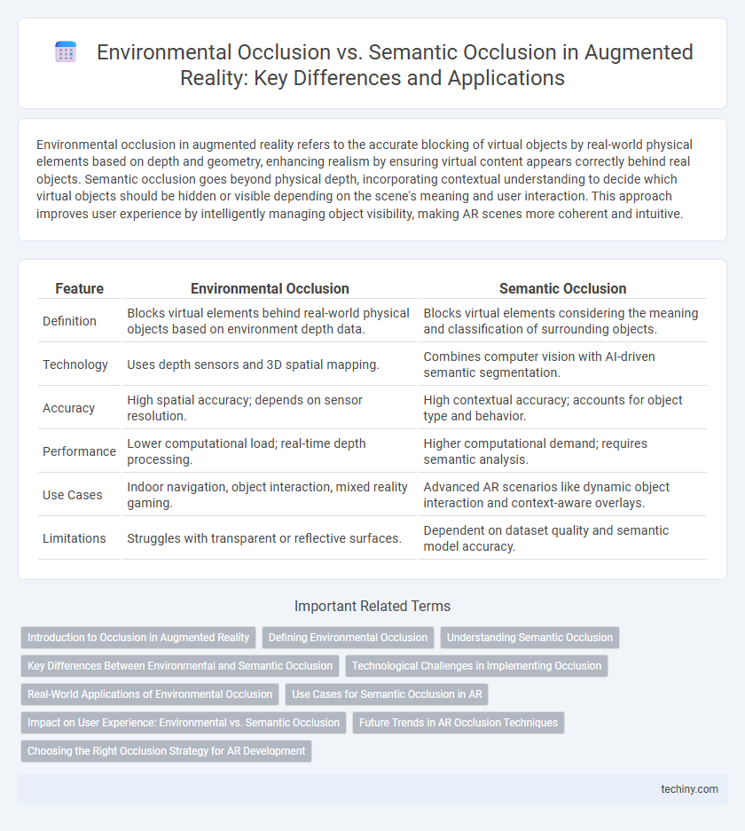 Environmental Occlusion vs. Semantic Occlusion in Augmented Reality: Key Differences and Applications