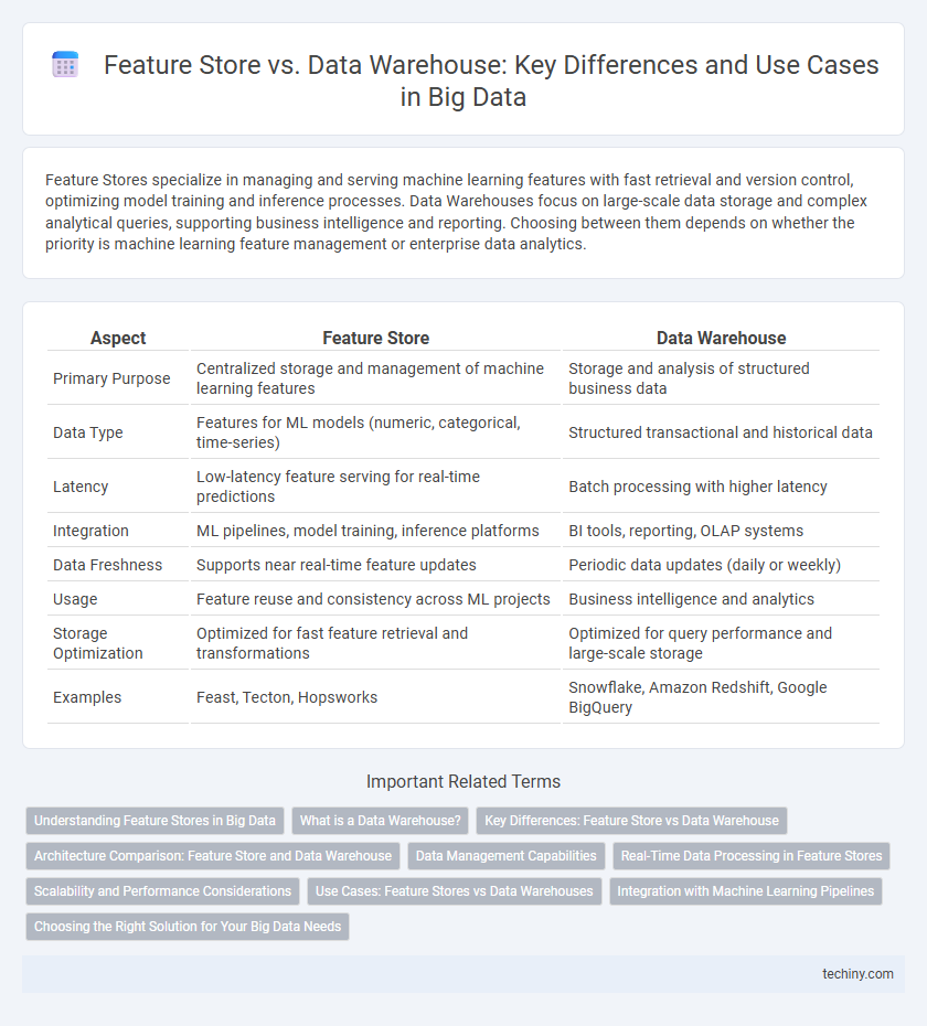 Feature Store vs. Data Warehouse: Key Differences and Use Cases in Big Data