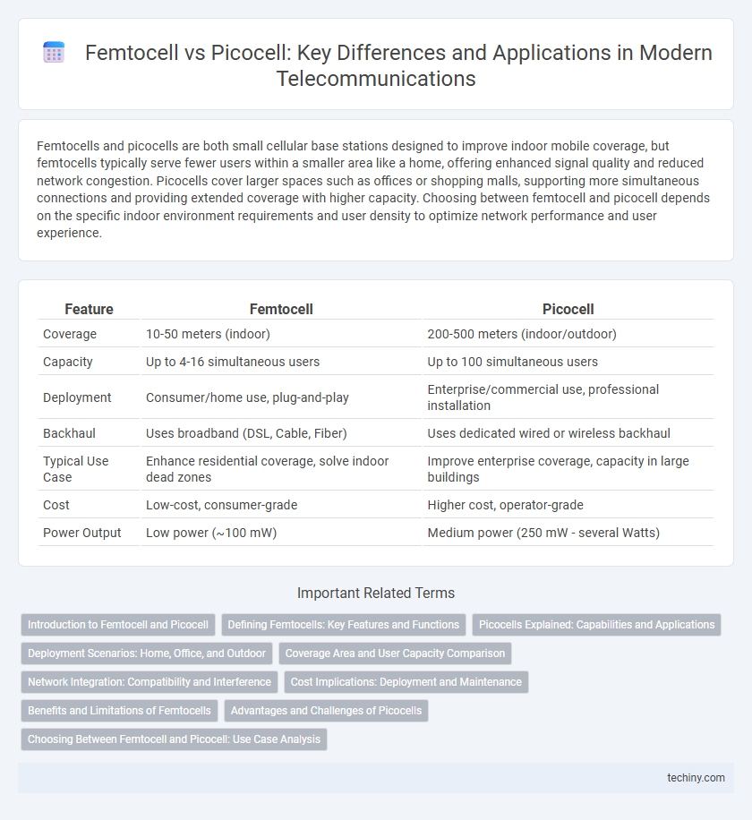 Femtocell vs Picocell: Key Differences and Applications in Modern Telecommunications
