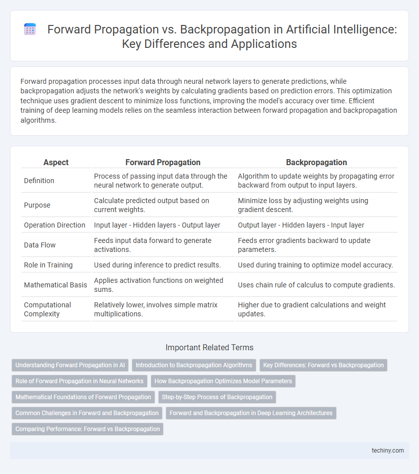 Forward Propagation vs. Backpropagation in Artificial Intelligence: Key Differences and Applications