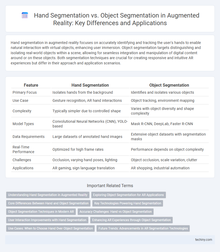 Hand Segmentation vs. Object Segmentation in Augmented Reality: Key Differences and Applications