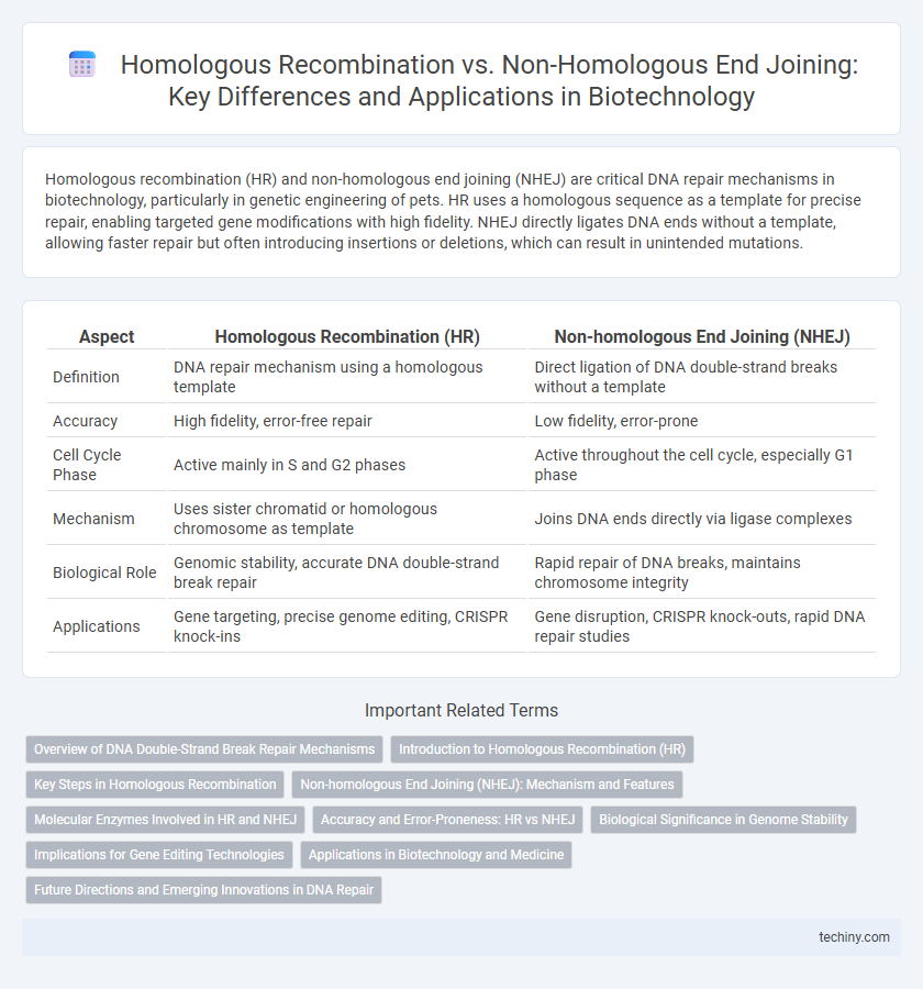 Homologous Recombination vs. Non-Homologous End Joining: Key Differences and Applications in Biotechnology