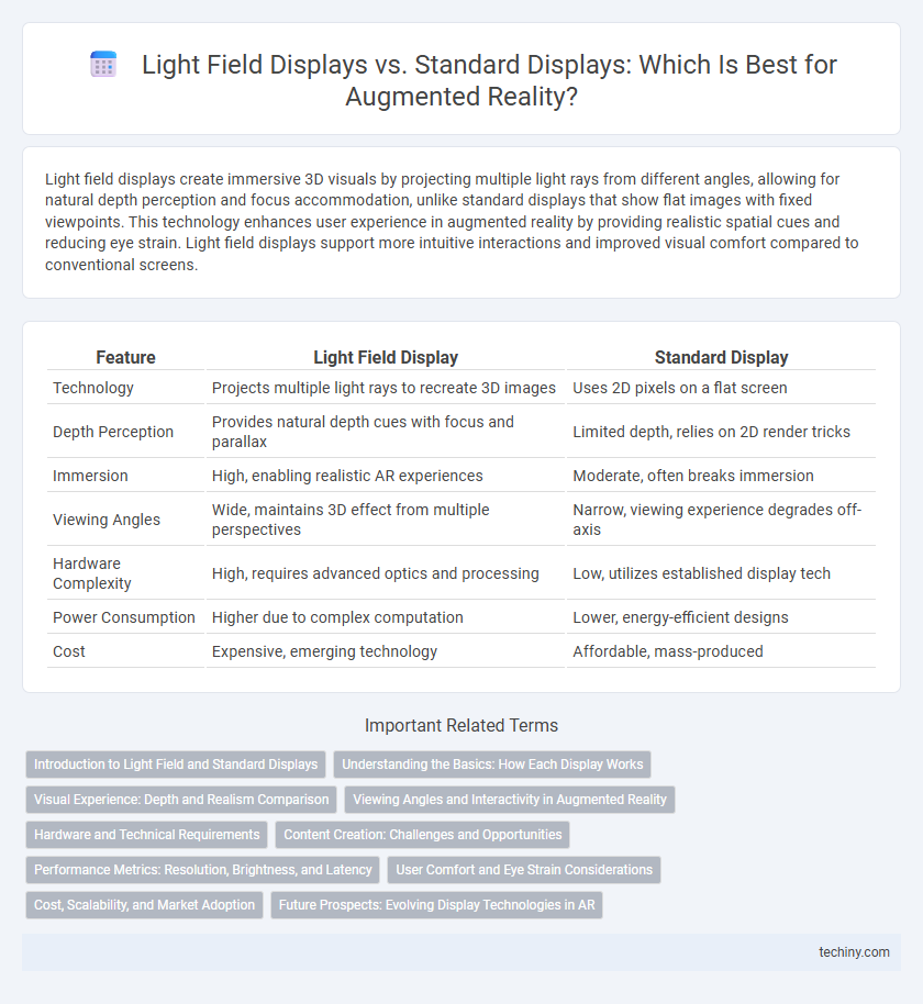 Light Field Displays vs. Standard Displays: Which Is Best for Augmented Reality?