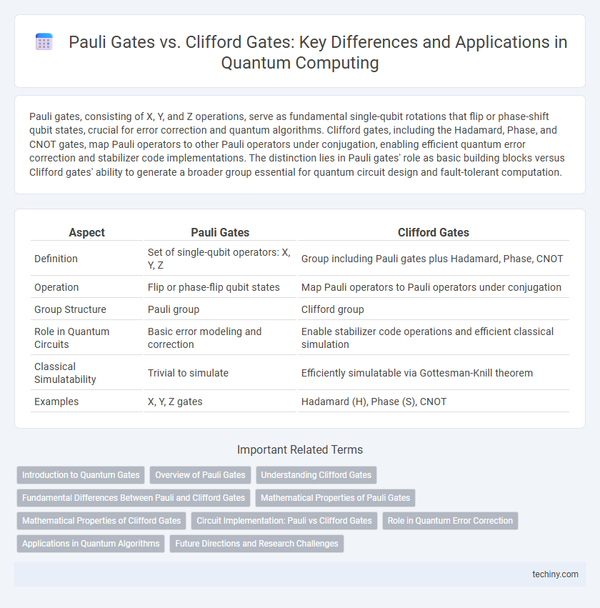 Pauli Gates vs. Clifford Gates: Key Differences and Applications in Quantum Computing