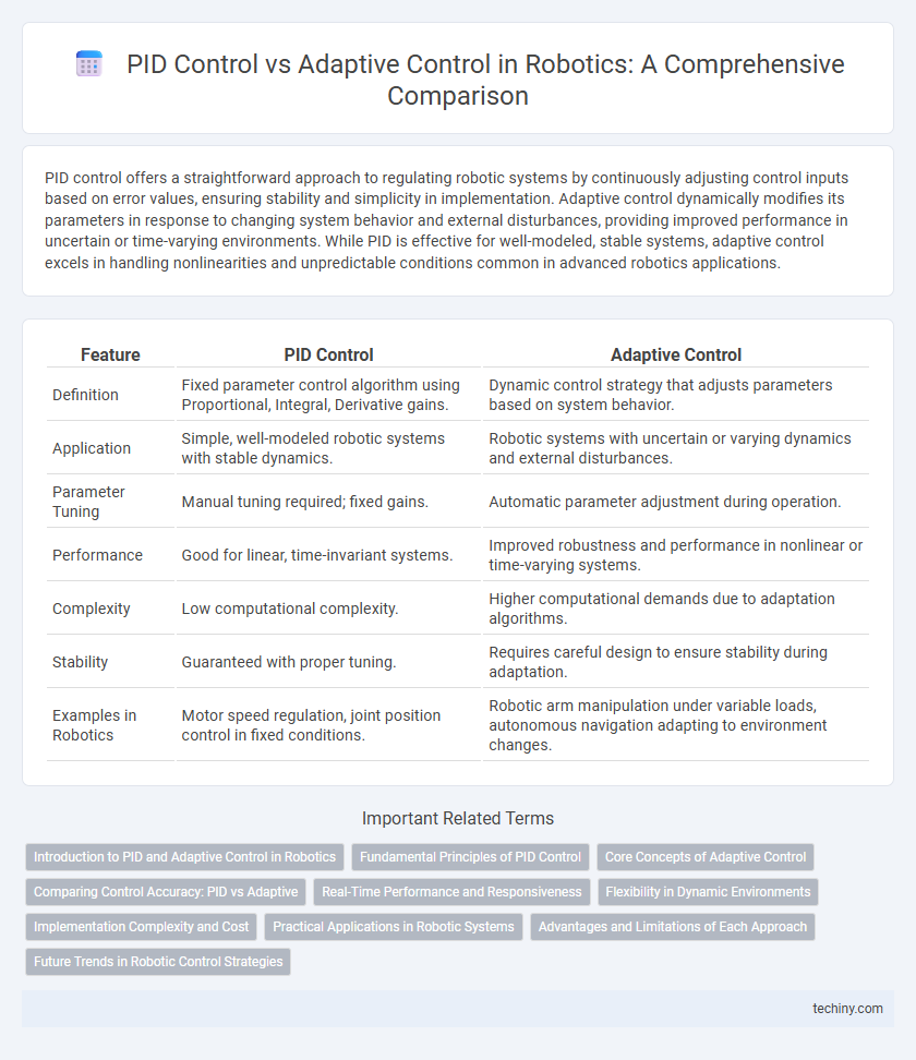 PID Control vs Adaptive Control in Robotics: A Comprehensive Comparison