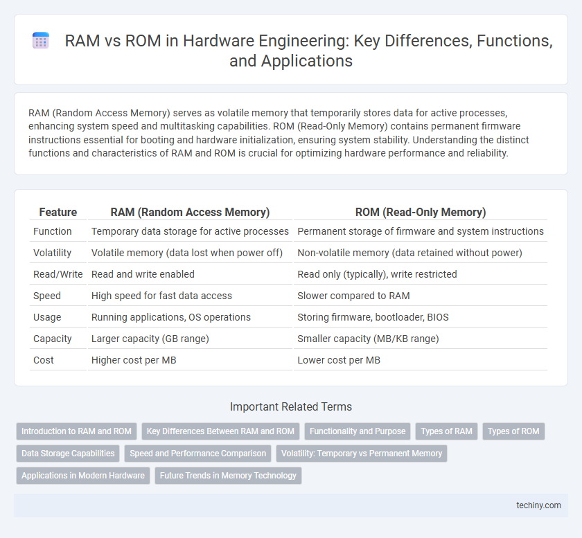 RAM vs ROM in Hardware Engineering: Key Differences, Functions, and Applications