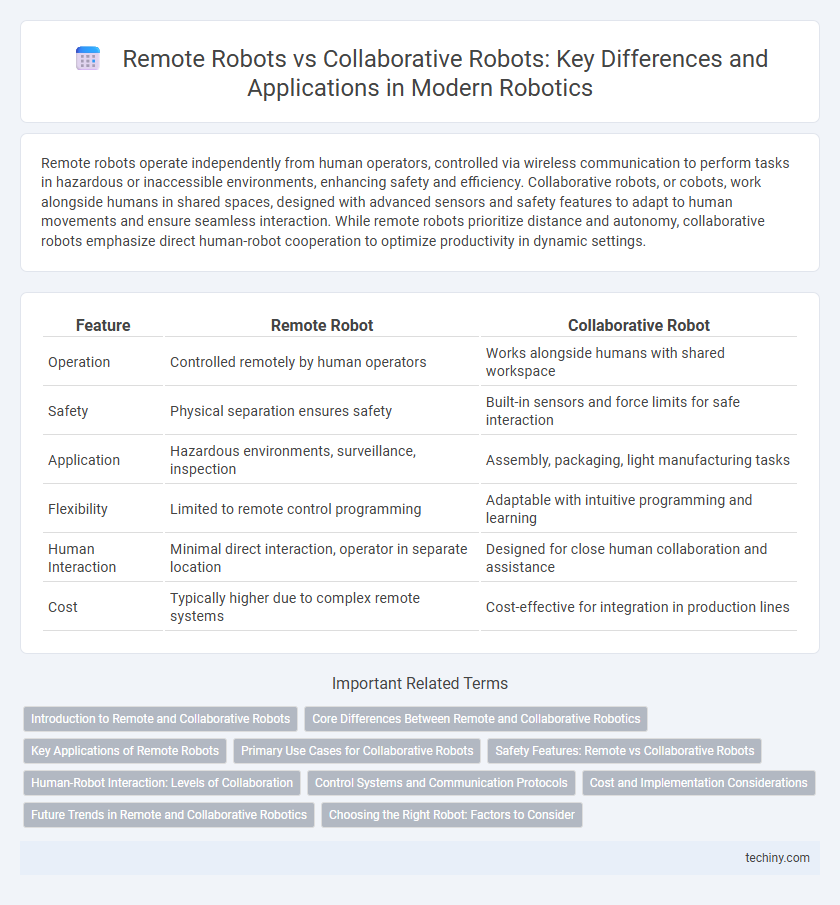 Remote Robots vs Collaborative Robots: Key Differences and Applications in Modern Robotics