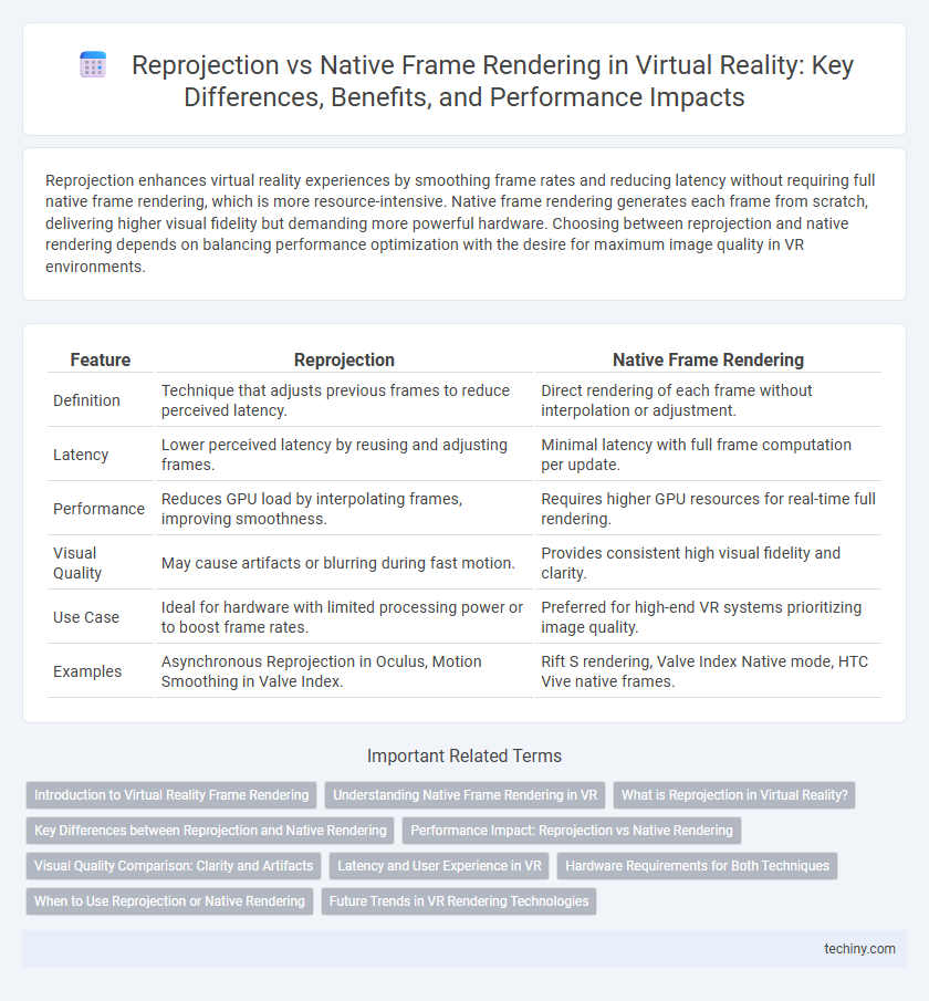 Reprojection vs Native Frame Rendering in Virtual Reality: Key Differences, Benefits, and Performance Impacts