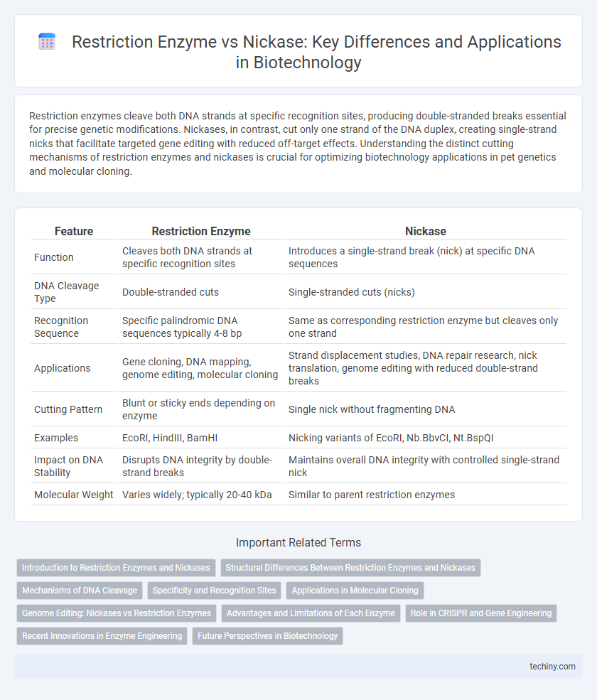 Restriction Enzyme vs Nickase: Key Differences and Applications in Biotechnology