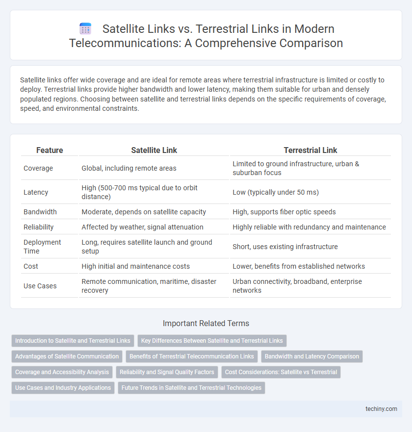 Satellite Links vs. Terrestrial Links in Modern Telecommunications: A Comprehensive Comparison