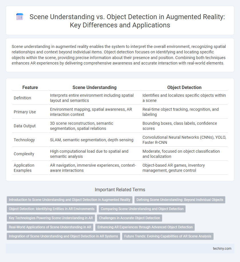 Scene Understanding vs. Object Detection in Augmented Reality: Key Differences and Applications