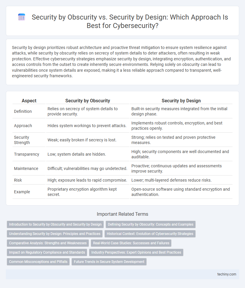 Security by Obscurity vs. Security by Design: Which Approach Is Best for Cybersecurity?