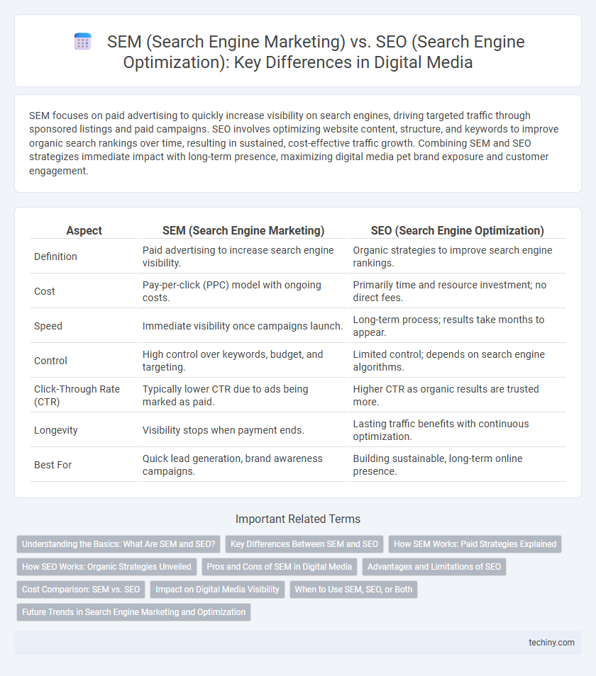 SEM (Search Engine Marketing) vs. SEO (Search Engine Optimization): Key Differences in Digital Media