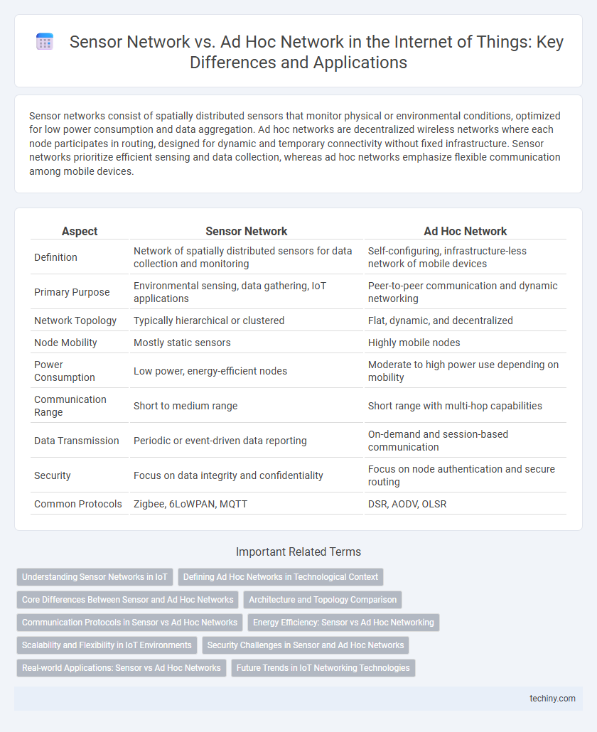 Sensor Network vs. Ad Hoc Network in the Internet of Things: Key Differences and Applications