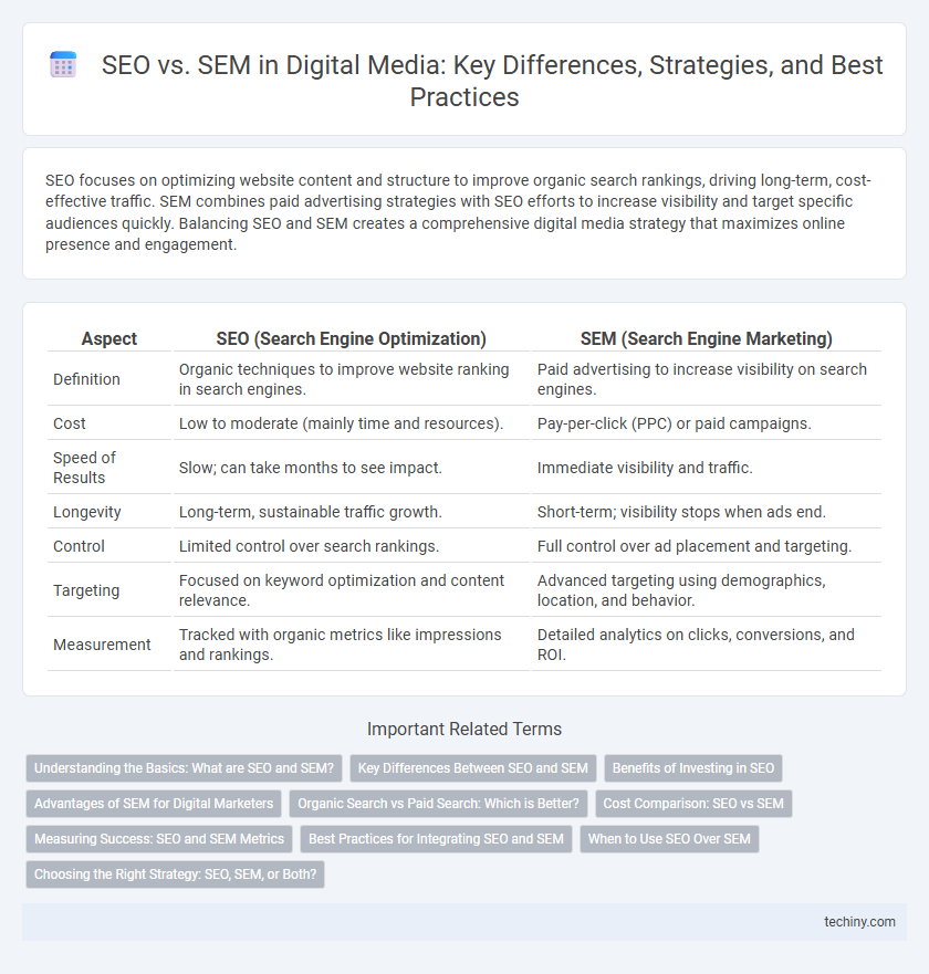 SEO vs. SEM in Digital Media: Key Differences, Strategies, and Best Practices