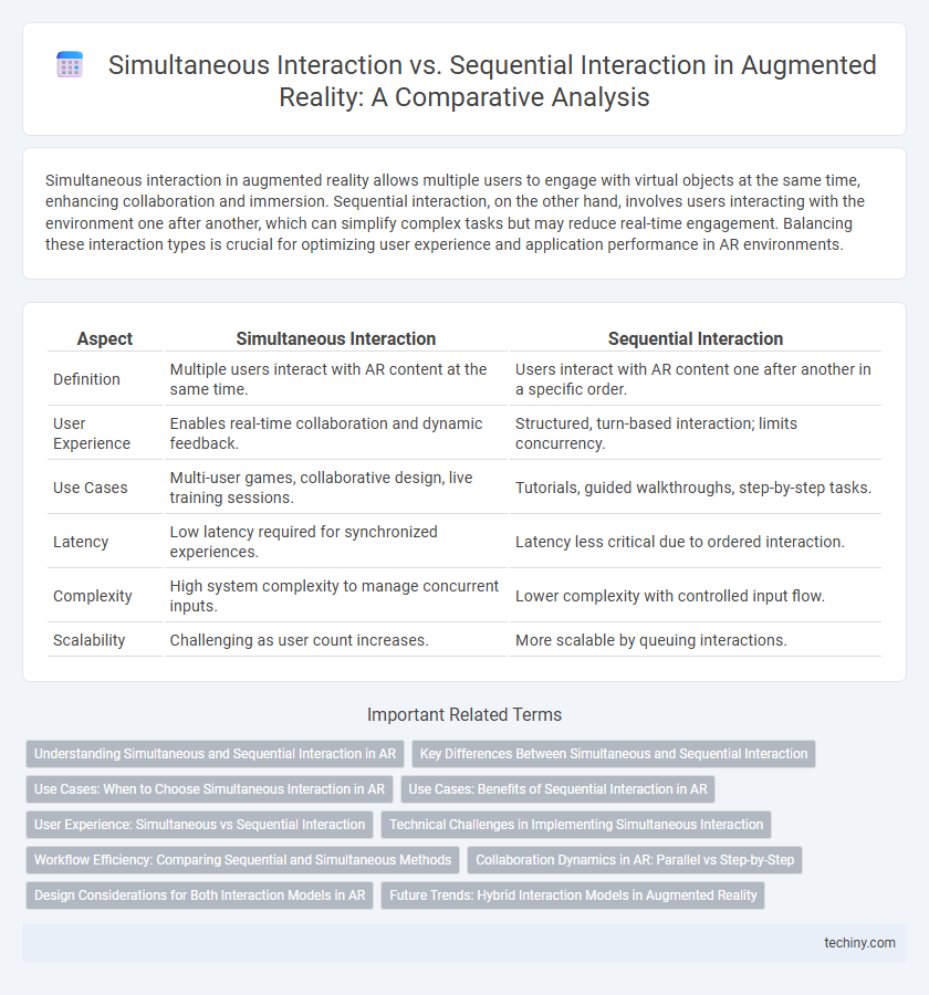 Simultaneous Interaction vs. Sequential Interaction in Augmented Reality: A Comparative Analysis