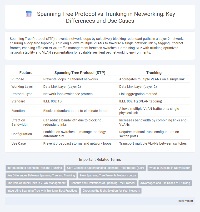 Spanning Tree Protocol vs Trunking in Networking: Key Differences and Use Cases