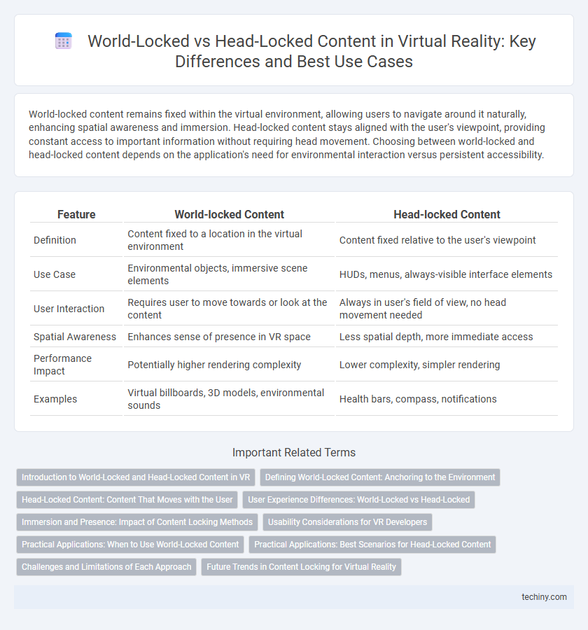 World-Locked vs Head-Locked Content in Virtual Reality: Key Differences and Best Use Cases