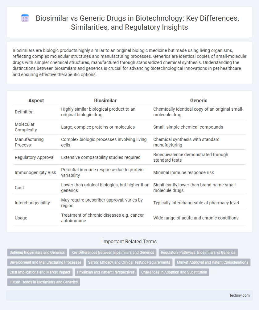 Biosimilar vs Generic Drugs in Biotechnology: Key Differences, Similarities, and Regulatory Insights