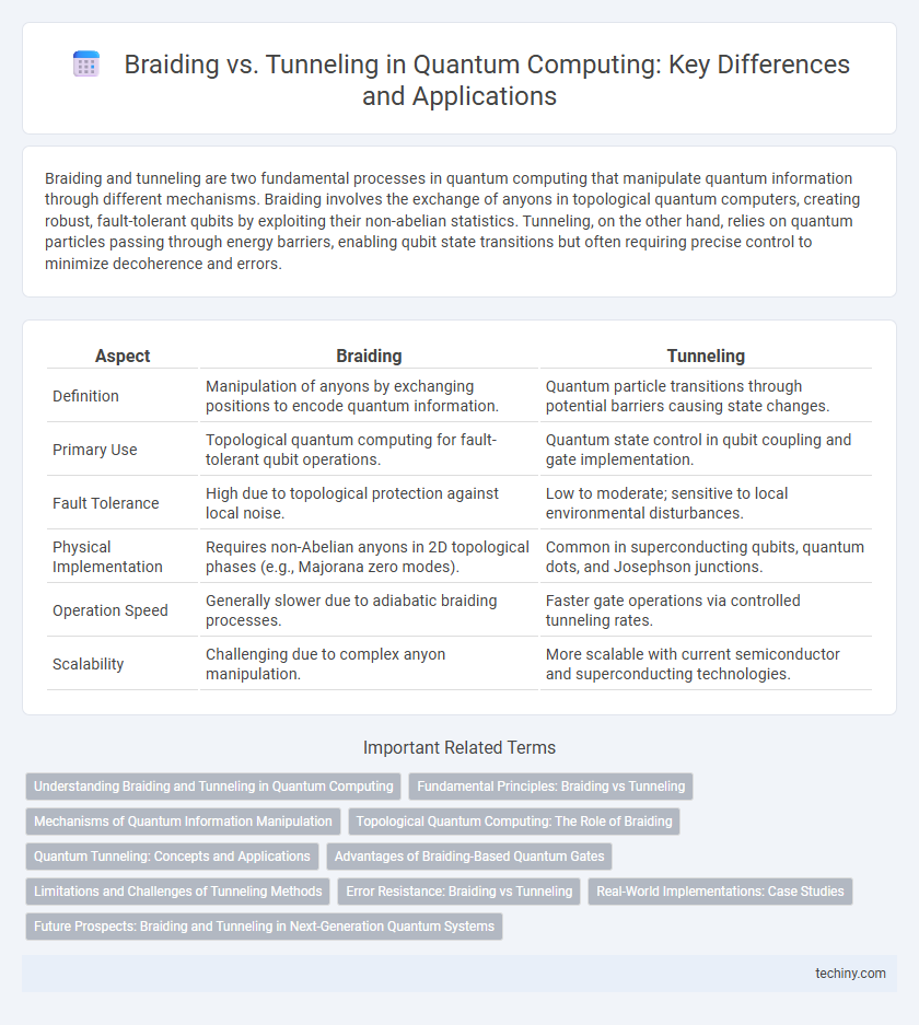 Braiding vs. Tunneling in Quantum Computing: Key Differences and Applications