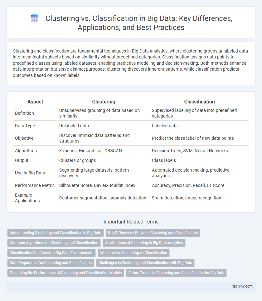 Clustering vs. Classification in Big Data: Key Differences, Applications, and Best Practices