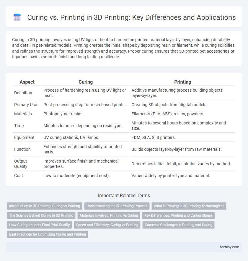 Curing vs. Printing in 3D Printing: Key Differences and Applications