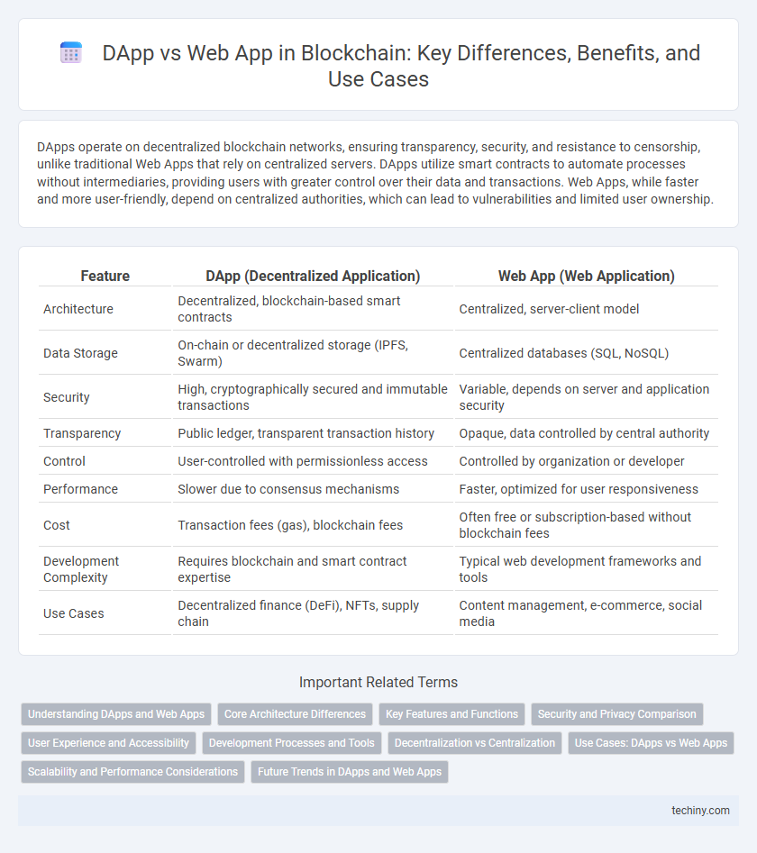 DApp vs Web App in Blockchain: Key Differences, Benefits, and Use Cases