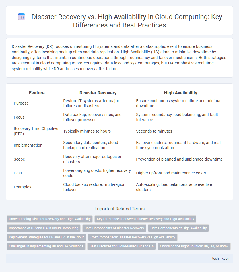 Disaster Recovery vs. High Availability in Cloud Computing: Key Differences and Best Practices