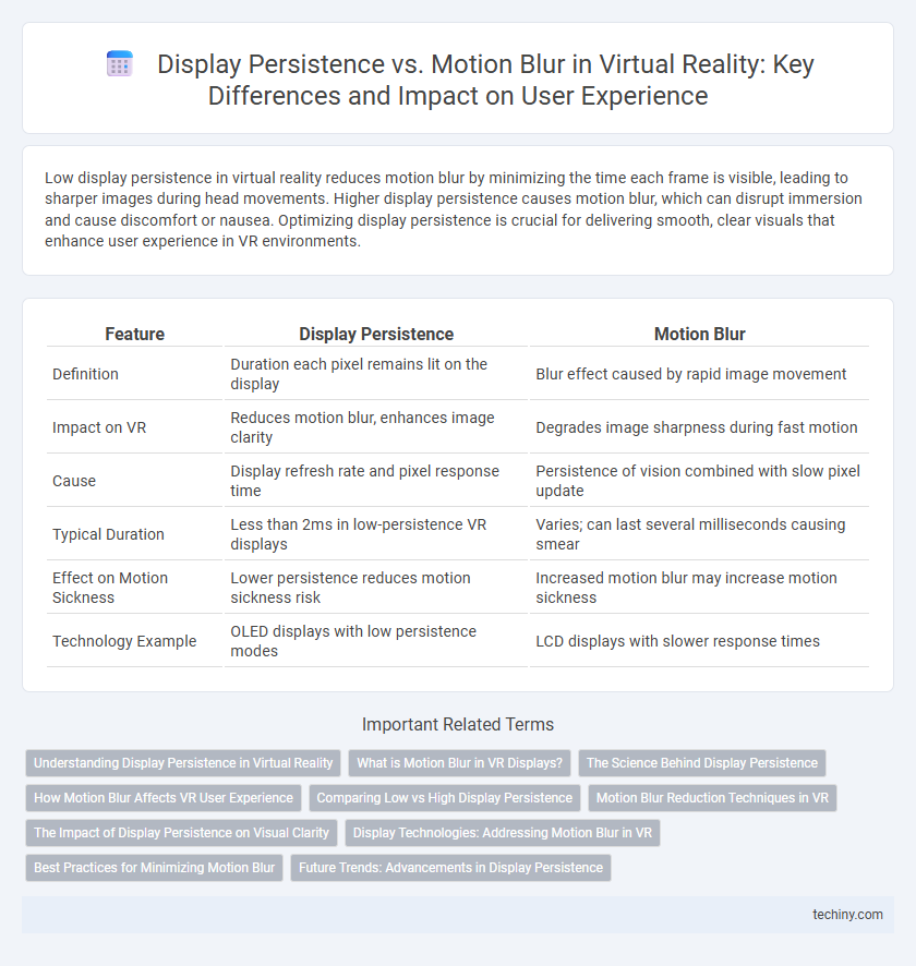Display Persistence vs. Motion Blur in Virtual Reality: Key Differences and Impact on User Experience