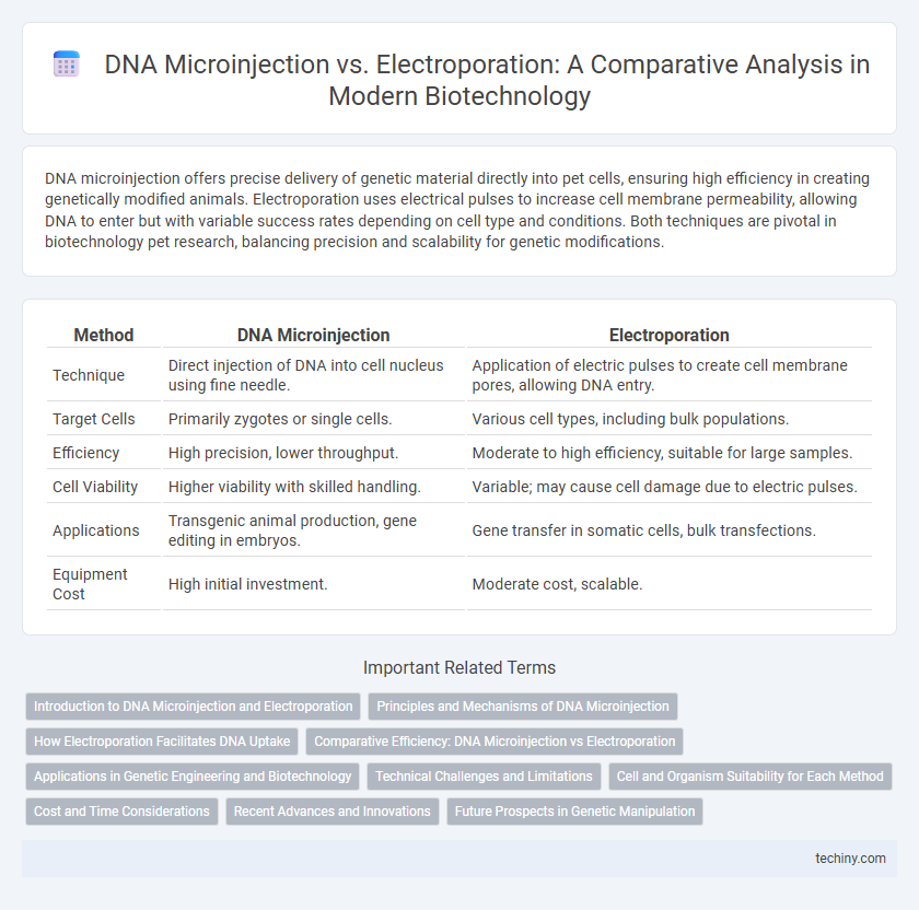DNA Microinjection vs. Electroporation: A Comparative Analysis in Modern Biotechnology