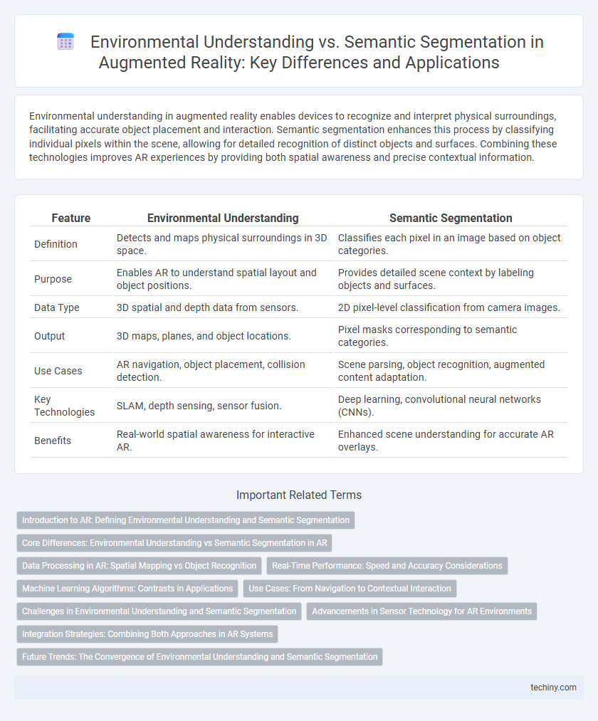 Environmental Understanding vs. Semantic Segmentation in Augmented Reality: Key Differences and Applications