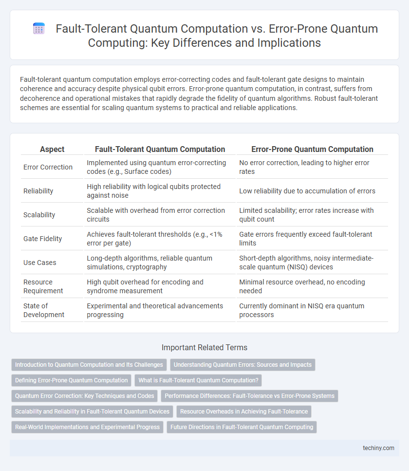 Fault-Tolerant Quantum Computation vs. Error-Prone Quantum Computing: Key Differences and Implications