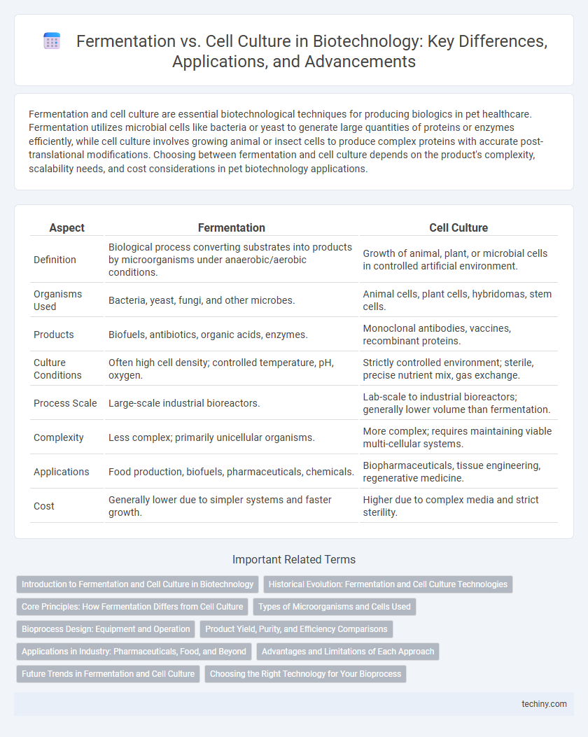 Fermentation vs. Cell Culture in Biotechnology: Key Differences, Applications, and Advancements