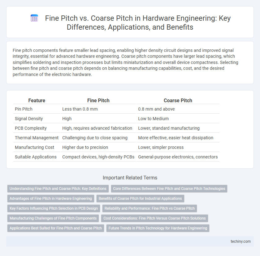 Fine Pitch vs. Coarse Pitch in Hardware Engineering: Key Differences, Applications, and Benefits