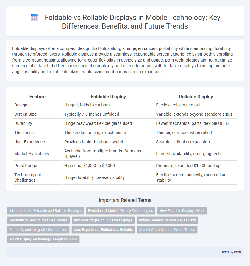 Foldable vs Rollable Displays in Mobile Technology: Key Differences, Benefits, and Future Trends