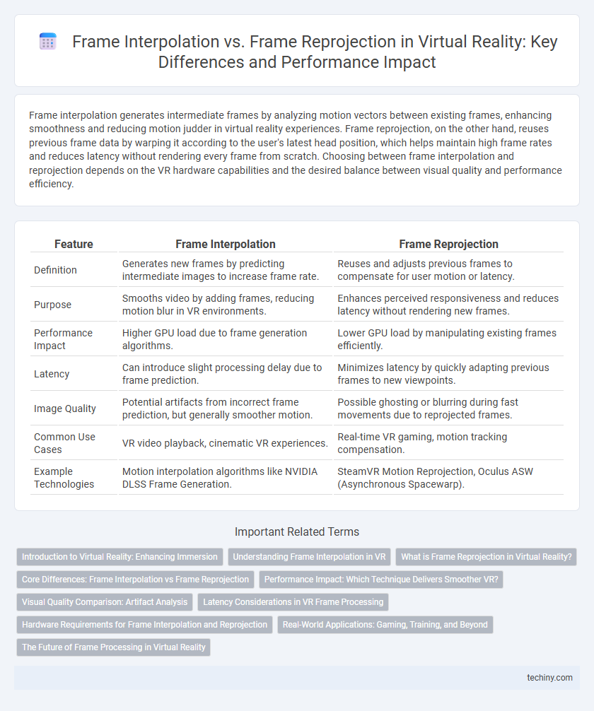 Frame Interpolation vs. Frame Reprojection in Virtual Reality: Key Differences and Performance Impact