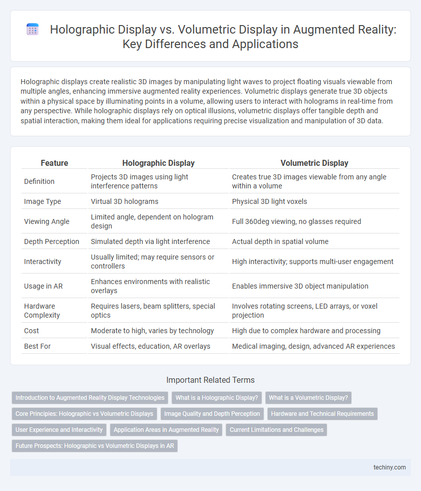 Holographic Display vs. Volumetric Display in Augmented Reality: Key Differences and Applications